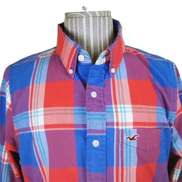 Hollister California Button Down  Shirt, Plaid, XL - Picture 4 of 11